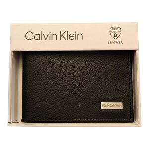 NWT Calvin Klein Textured Black Leather Wallet